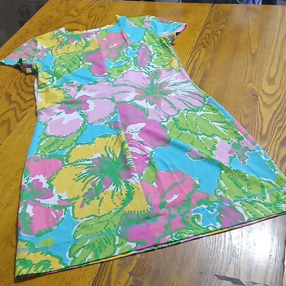 LILLY PULITZER Womens XS Floral Dress Stretch Used Preowned Summer COTTON - Picture 4 of 10